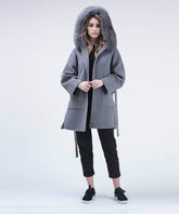 Cashmere Wool Women's Fox Fur Coat - Assuie UGG Wear