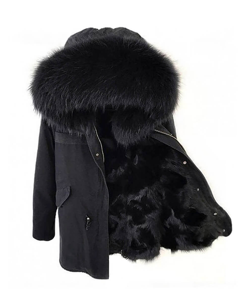 Parka Fur Jacket Black - Assuie UGG Wear