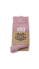 Pink embroidered UGG socks