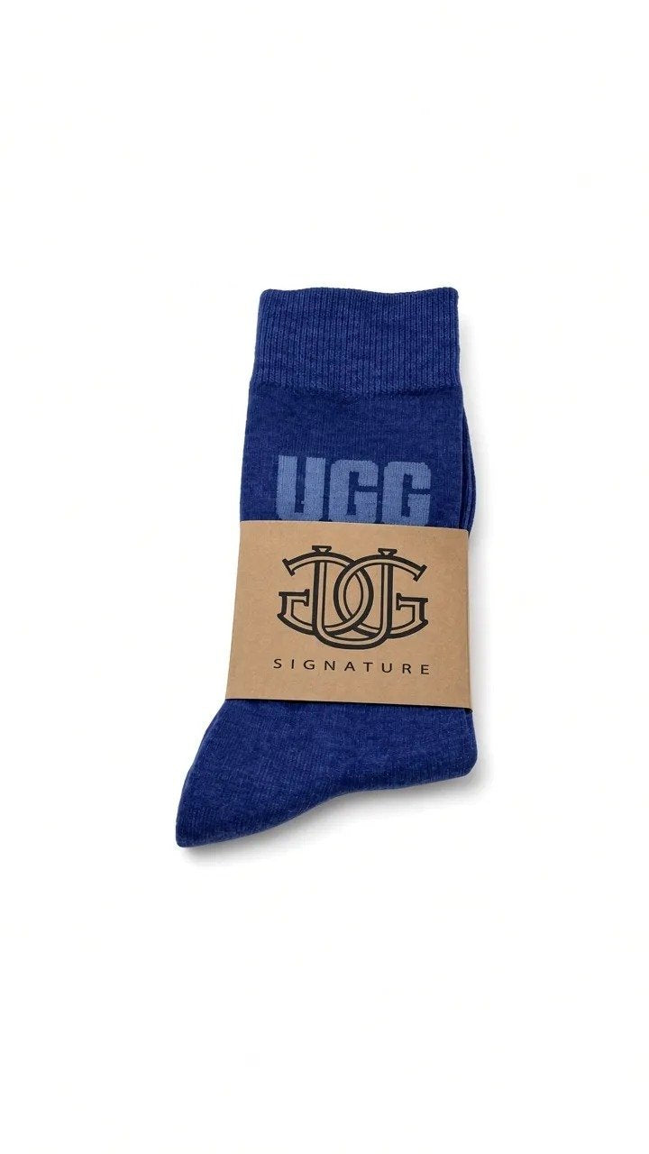 Blue knitted UGG socks