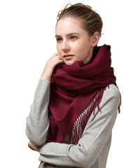 Mitchell-Y pure cashmere shawl in Claret
