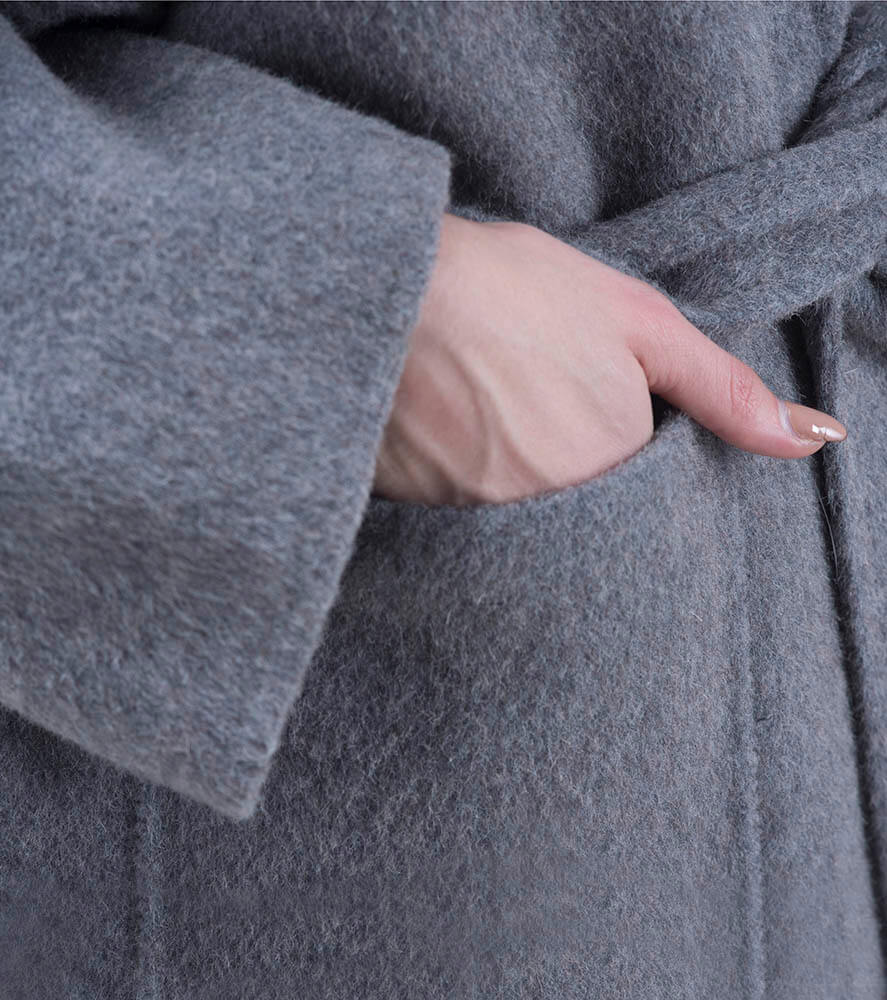 Cashmere Wool Women's Fox Fur Coat - Assuie UGG Wear