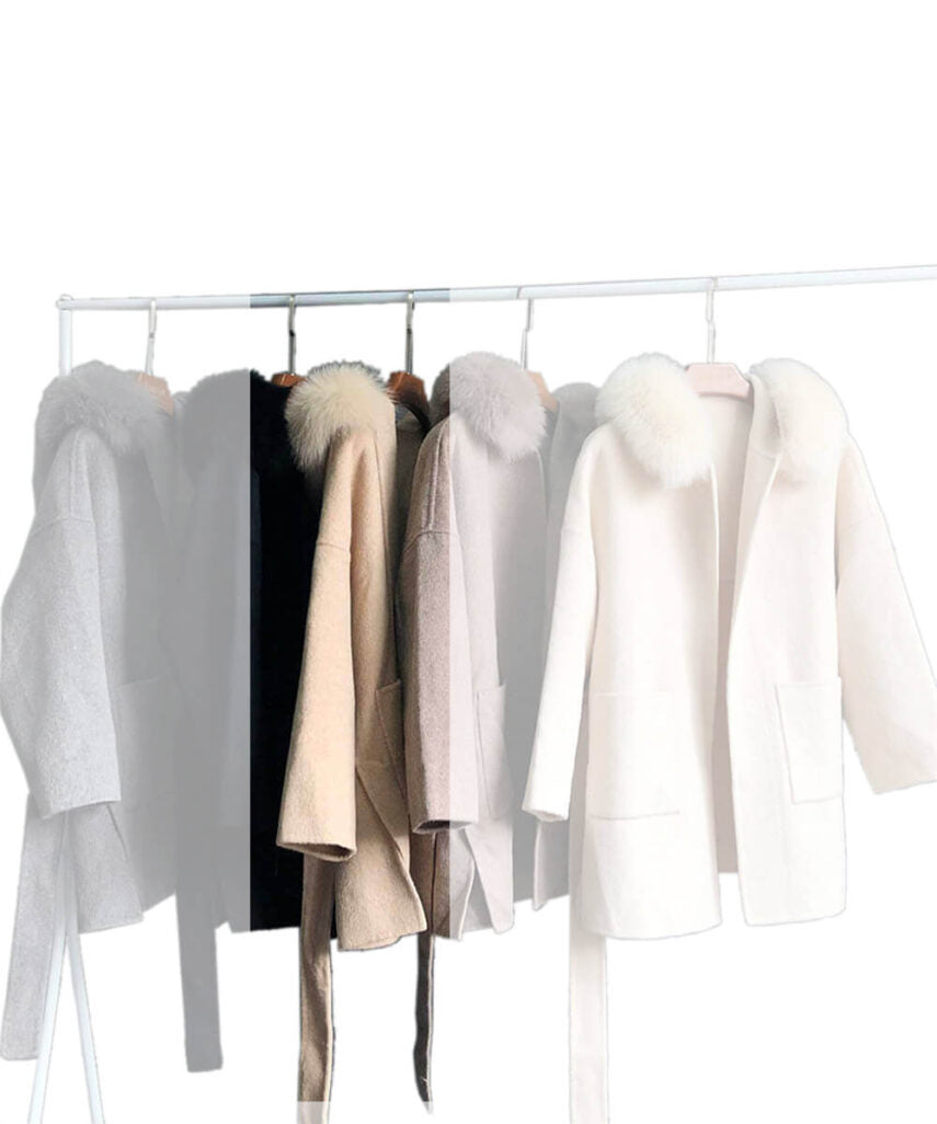 Cashmere Wool Women's Fox Fur Coat - Assuie UGG Wear