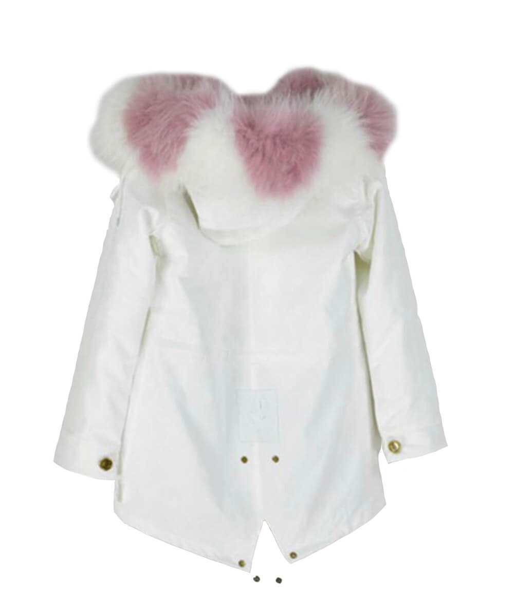 Parka Women's Jacket White & Pink - Assuie UGG Wear