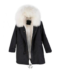 Parka Fur Jacket Black & White - Assuie UGG Wear