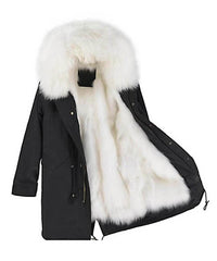 Parka Fur Jacket Black & White - Assuie UGG Wear