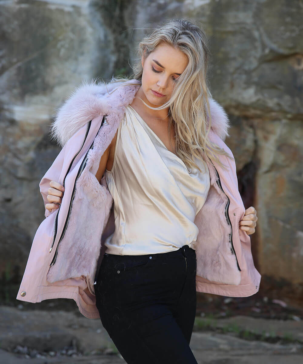 Rex Raccoon Hooded Parka Jacket - Assuie UGG Wear